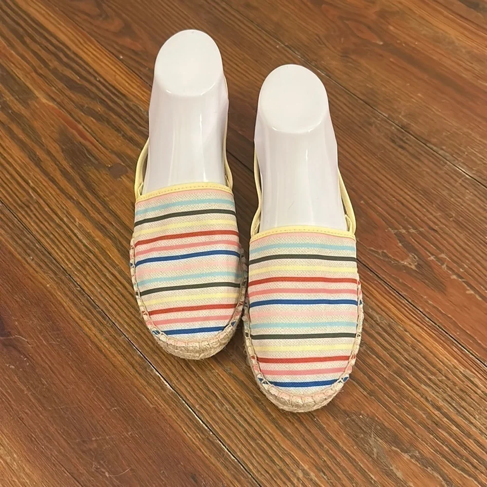 NEW Talbots Multi Horizons Izzy Slip-on Striped Canvas Espadrilles Sz 7.5 Preppy